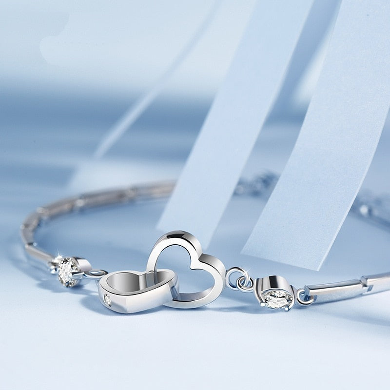 Bracelet de charme Breloque cœur en Argent